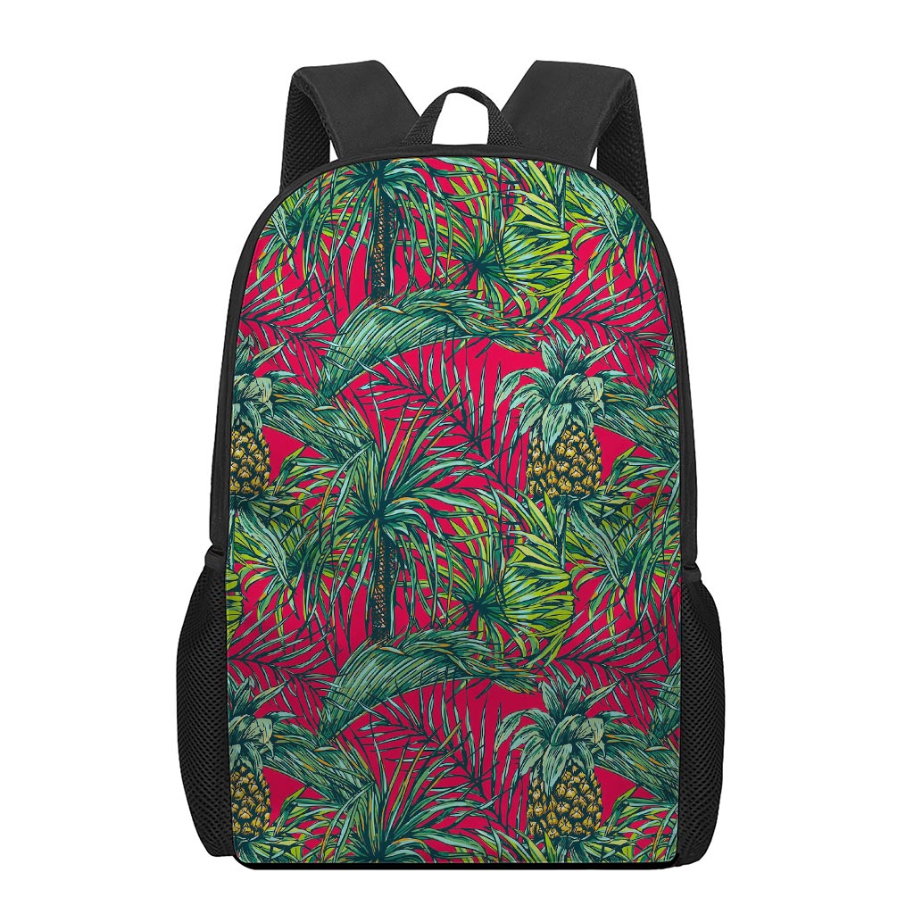 Pineapple Leaves Hawaii Pattern Print 17 Inch Backpack