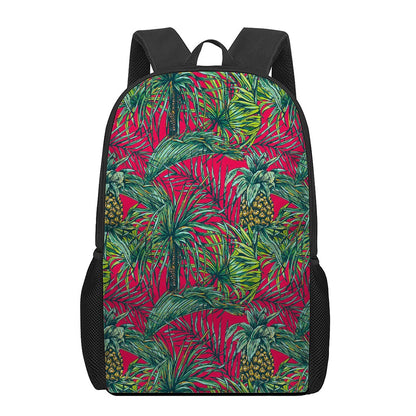 Pineapple Leaves Hawaii Pattern Print 17 Inch Backpack