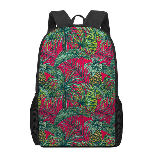 Pineapple Leaves Hawaii Pattern Print 17 Inch Backpack