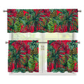 Pineapple Leaves Hawaii Pattern Print 3 Piece Kitchen Curtains