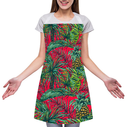 Pineapple Leaves Hawaii Pattern Print Adjustable Apron