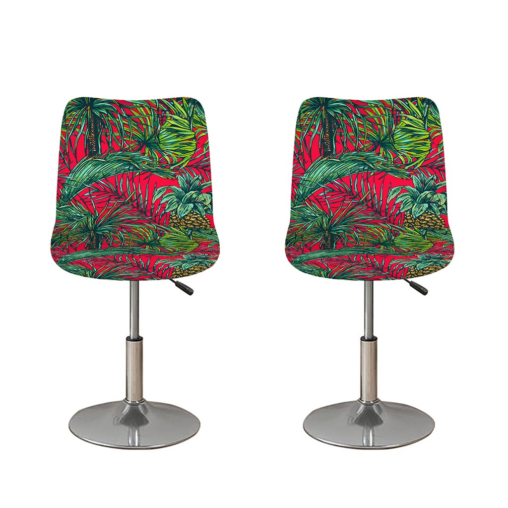 Pineapple Leaves Hawaii Pattern Print Bar Stool Covers