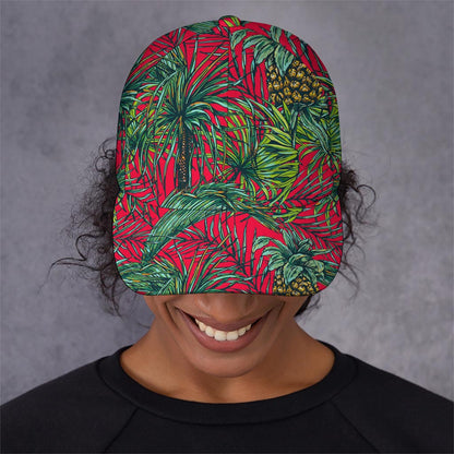 Pineapple Leaves Hawaii Pattern Print Baseball Cap