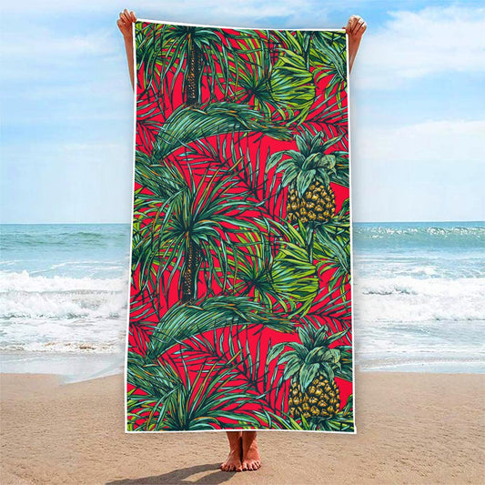 Pineapple Leaves Hawaii Pattern Print Beach Towel