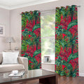 Pineapple Leaves Hawaii Pattern Print Dimout Grommet Curtains
