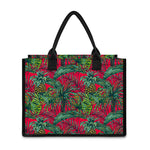 Pineapple Leaves Hawaii Pattern Print Canvas Tote Bag