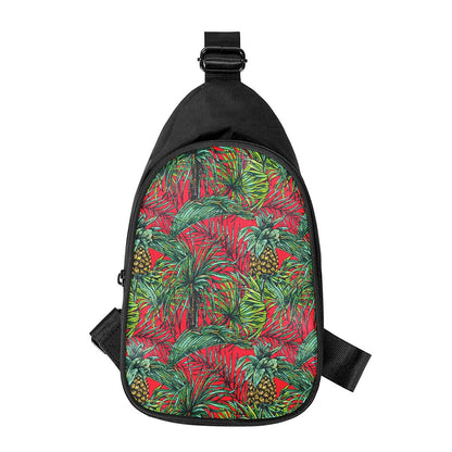 Pineapple Leaves Hawaii Pattern Print Chest Bag