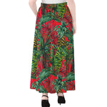 Pineapple Leaves Hawaii Pattern Print Chiffon Maxi Skirt