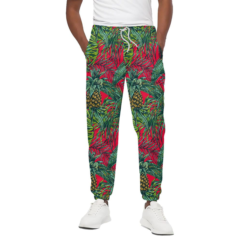 Pineapple Leaves Hawaii Pattern Print Cotton Pants