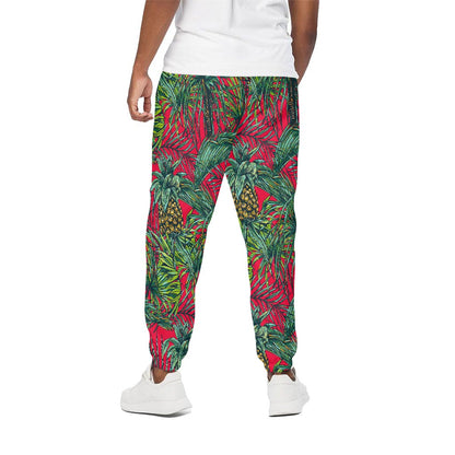 Pineapple Leaves Hawaii Pattern Print Cotton Pants