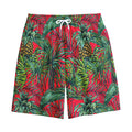 Pineapple Leaves Hawaii Pattern Print Cotton Shorts