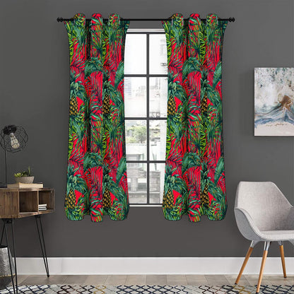 Pineapple Leaves Hawaii Pattern Print Curtain