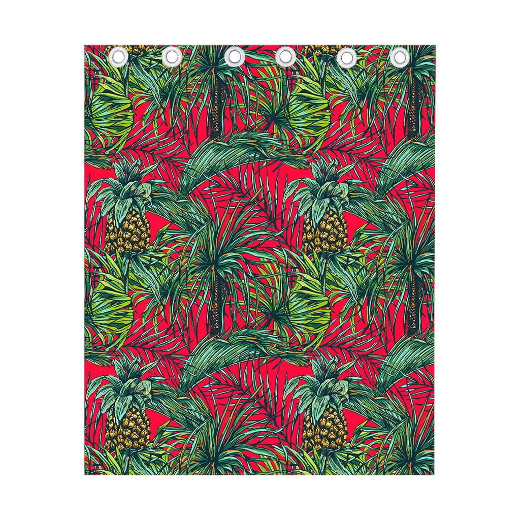 Pineapple Leaves Hawaii Pattern Print Curtain