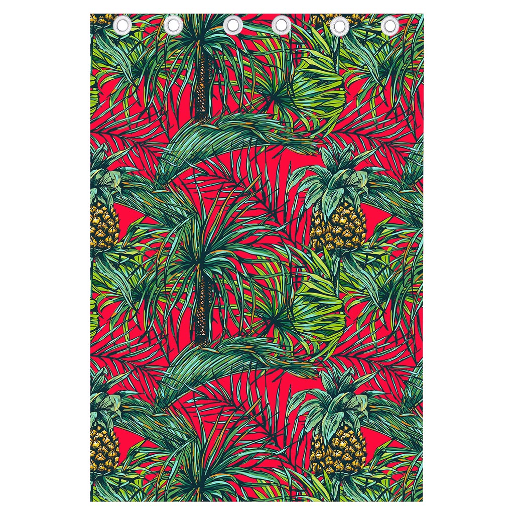 Pineapple Leaves Hawaii Pattern Print Curtain