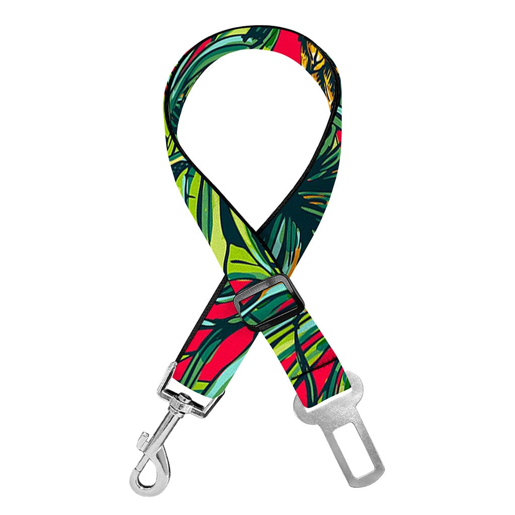 Pineapple Leaves Hawaii Pattern Print Dog Seat Belt