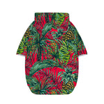 Pineapple Leaves Hawaii Pattern Print Dog Zip Up Hoodie