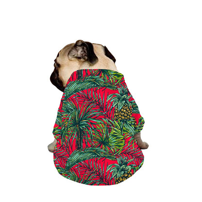 Pineapple Leaves Hawaii Pattern Print Dog Zip Up Jacket