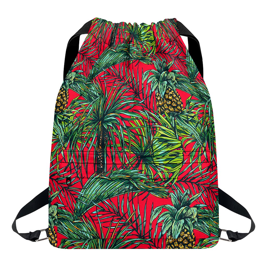 Pineapple Leaves Hawaii Pattern Print Drawstring Backpack
