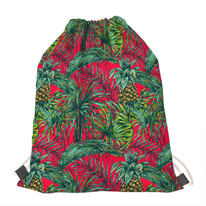 Pineapple Leaves Hawaii Pattern Print Drawstring Bag
