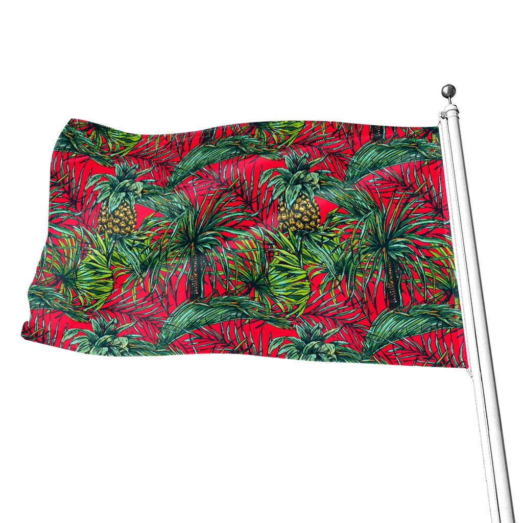 Pineapple Leaves Hawaii Pattern Print Flag