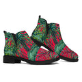 Pineapple Leaves Hawaii Pattern Print Flat Ankle Boots