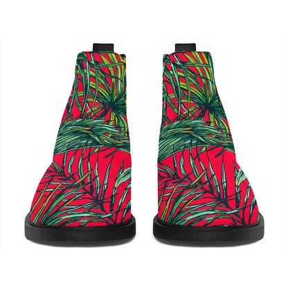 Pineapple Leaves Hawaii Pattern Print Flat Ankle Boots