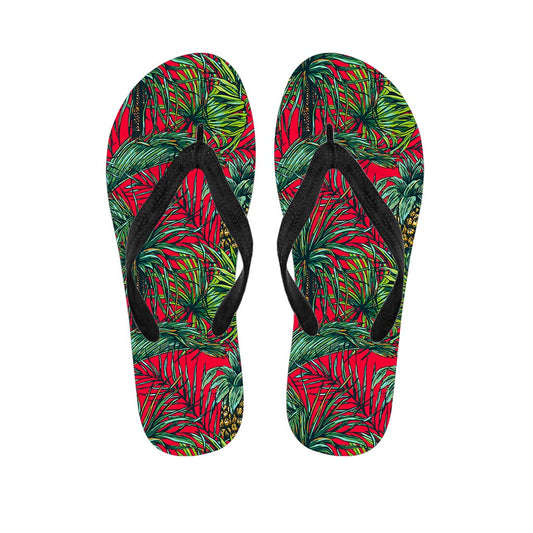 Pineapple Leaves Hawaii Pattern Print Flip Flops