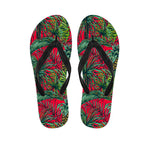 Pineapple Leaves Hawaii Pattern Print Flip Flops