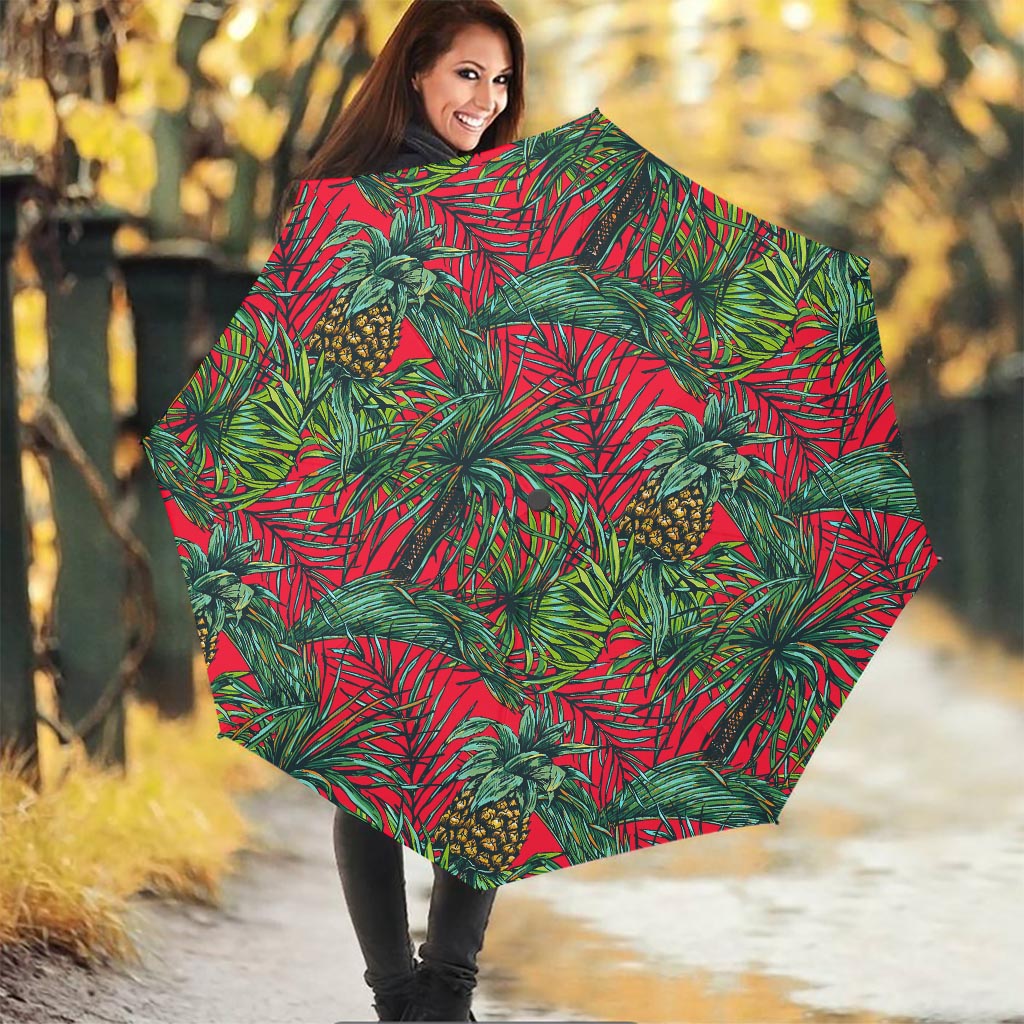 Pineapple Leaves Hawaii Pattern Print Foldable Umbrella