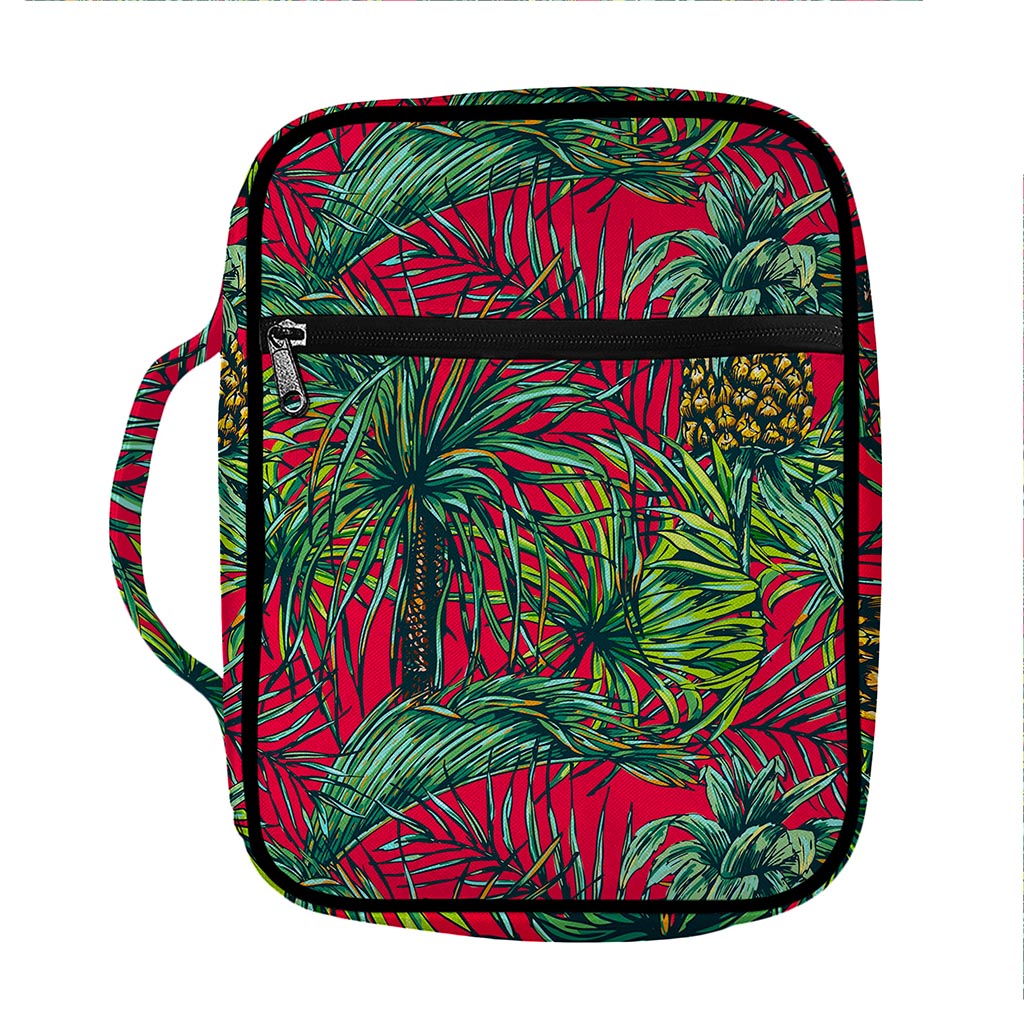 Pineapple Leaves Hawaii Pattern Print Front Pocket Bible Bag