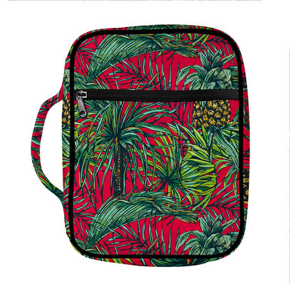 Pineapple Leaves Hawaii Pattern Print Front Pocket Bible Bag
