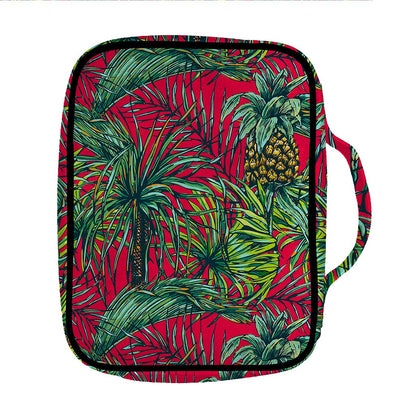 Pineapple Leaves Hawaii Pattern Print Front Pocket Bible Bag