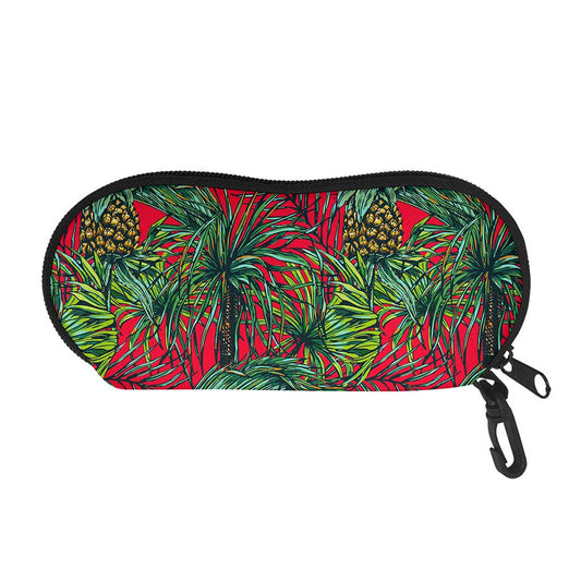 Pineapple Leaves Hawaii Pattern Print Glasses Case