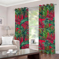 Pineapple Leaves Hawaii Pattern Print Grommet Curtains