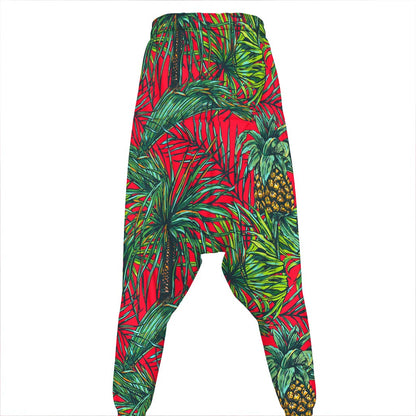 Pineapple Leaves Hawaii Pattern Print Hammer Pants