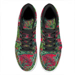 Pineapple Leaves Hawaii Pattern Print High Top Leather Sneakers