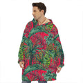 Pineapple Leaves Hawaii Pattern Print Hoodie Blanket