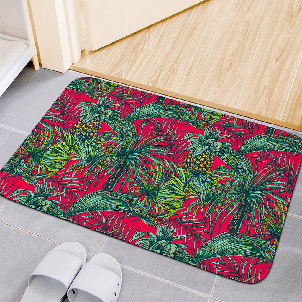 Pineapple Leaves Hawaii Pattern Print Indoor Door Mat