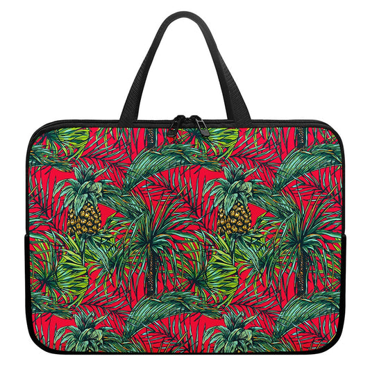 Pineapple Leaves Hawaii Pattern Print Laptop Sleeve With Handle