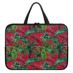Pineapple Leaves Hawaii Pattern Print Laptop Sleeve With Handle