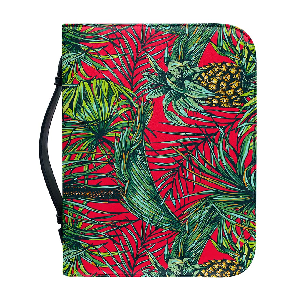 Pineapple Leaves Hawaii Pattern Print Leather Bible Cover