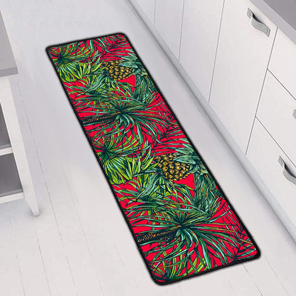 Pineapple Leaves Hawaii Pattern Print Long Kitchen Mat
