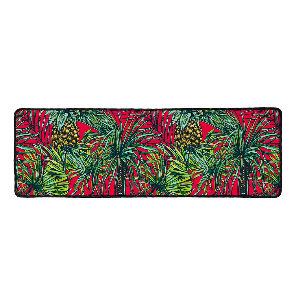 Pineapple Leaves Hawaii Pattern Print Long Kitchen Mat