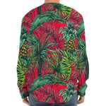 Pineapple Leaves Hawaii Pattern Print Long Sleeve Baseball Jersey