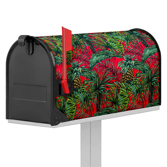 Pineapple Leaves Hawaii Pattern Print Mailbox Cover