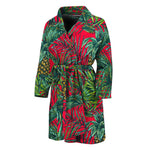Pineapple Leaves Hawaii Pattern Print Men's Bathrobe