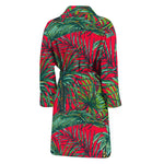 Pineapple Leaves Hawaii Pattern Print Men's Bathrobe