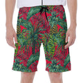 Pineapple Leaves Hawaii Pattern Print Men's Beach Shorts