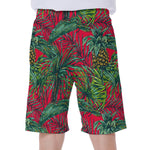 Pineapple Leaves Hawaii Pattern Print Men's Beach Shorts
