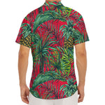 Pineapple Leaves Hawaii Pattern Print Men's Deep V-Neck Shirt